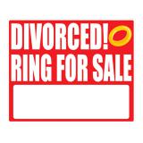 Selbstkl. Wanddeko "DIVORCED! Ring for sale" 36,5 cm