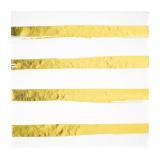 Servietten "Goldene Streifen" 16er Pack-weiß