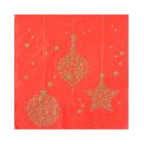 Servietten "Funkelnde Schneekristalle" 20er Pack-rot