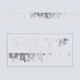 Silberne Buchstaben-Girlande "Just Married" 130 cm