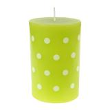 Stumpenkerze "Polka Dots" 11 cm-grün