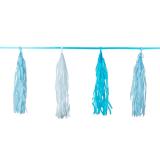 Tassel-Girlande "Baby-Party" 3 m-hellblau