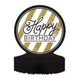 Tischdeko "Black & Gold Happy Birthday" 30 cm 