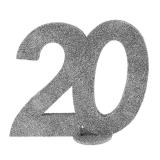 Tischdeko "Funkelnde 20" 10 cm-silber
