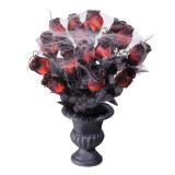 Vase mit Rosen und Spinnweben 30 cm