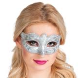Venezianische Augenmaske "Glamour Deluxe"-silber