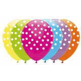 Verschiedenfarbige Luftballons "Pünktchen-Muster" 6er Pack