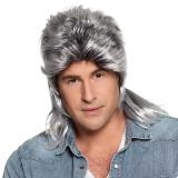 Vokuhila-Perücke "Ralle"-grau