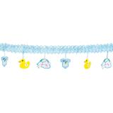 Wabenpapier-Girlande "Schnulleralarm" 4 m-hellblau