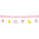 Wabenpapier-Girlande "Schnulleralarm" 4 m-rosa