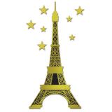 Wanddeko "Eiffelturm mit Sternen" 179 cm 8-tlg.