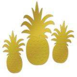 Wanddeko "Goldene Ananas" 3-tlg.