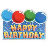 Wanddeko "Happy Birthday" mit Luftballons 45 cm