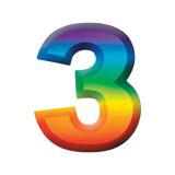 Wanddeko-Zahlen in Regenbogenfarben 3D 27 cm-3