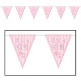 Wimpel-Girlande "It's a girl" 3,7 m-rosa - girl