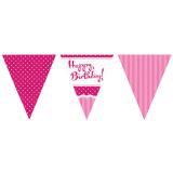 Wimpel-Girlande "Happy Birthday Pretty Pink" 370 cm