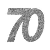 XXL Glitzer Konfetti "70. Geburtstag" 6er Pack