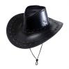 Cowboy-Hut aus Kunstleder Unisex-schwarz