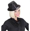Einfarbiger Pailletten-Hut -schwarz - Beispiel Frau