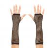Fingerlose lange Handschuhe "Netzoptik"-schwarz 