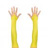 Fingerlose Satin-Handschuhe-gelb