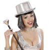 Glänzender Hut mit Pailletten "Showstar"-silber - Beispiel Frau