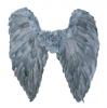 Graue Flügel "Gefallener Engel" 61 cm - Detailansicht