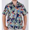Hawaiihemd Big Parrots in blau