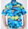 Hawaiihemd Sunset on the Beach in blau Rückenansicht