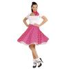 Kostüm-Set "50's Lady" 2-tlg.-pink mit weißen Punkten - Vorderseite