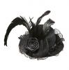 Mini-Hut "Elegantes Schwarz" mit Federn und Spitze - Hauptansicht
