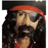 Selbstklebender Schnurrbart "Gefährlicher Pirat" mit Perlen