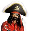 Selbstklebender Schnurrbart "Gefährlicher Pirat" mit Perlen - Tragebeispiel