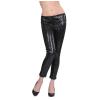 Sexy Pailletten-Leggings "Showstar"-schwarz-S - Vorderseite
