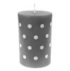 Stumpenkerze "Polka Dots" 11 cm-grau