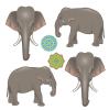 Wanddeko-Elefanten "Arabische Nächte" 6-tlg. - Rückseite