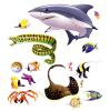 Wanddeko Hai, Stachelrochen & Co. 130 cm 16-tlg.