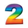 Wanddeko-Zahlen in Regenbogenfarben 3D - 2