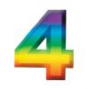 Wanddeko-Zahlen in Regenbogenfarben 3D - 4