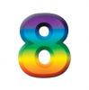 Wanddeko-Zahlen in Regenbogenfarben 3D - 8