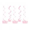 Wirbel-Deckenhänger "Sweet Baby Shower" 5er Pack - rosa