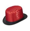 Zylinderhut "Pailletten"-rot
